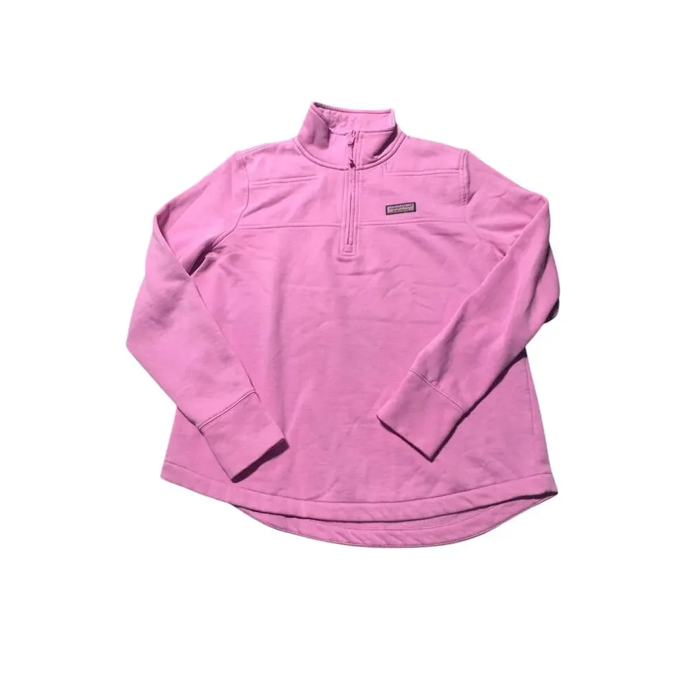 Vineyard Vines Dreamcloth Shep Sweatshirt Womens M Light Pink Quarter-Zip Logo